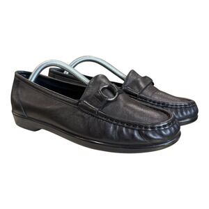 SAS Jewell Loafer Womens 8 Wide Black Leather Tripad Comfort Nurse Work Shoe USA